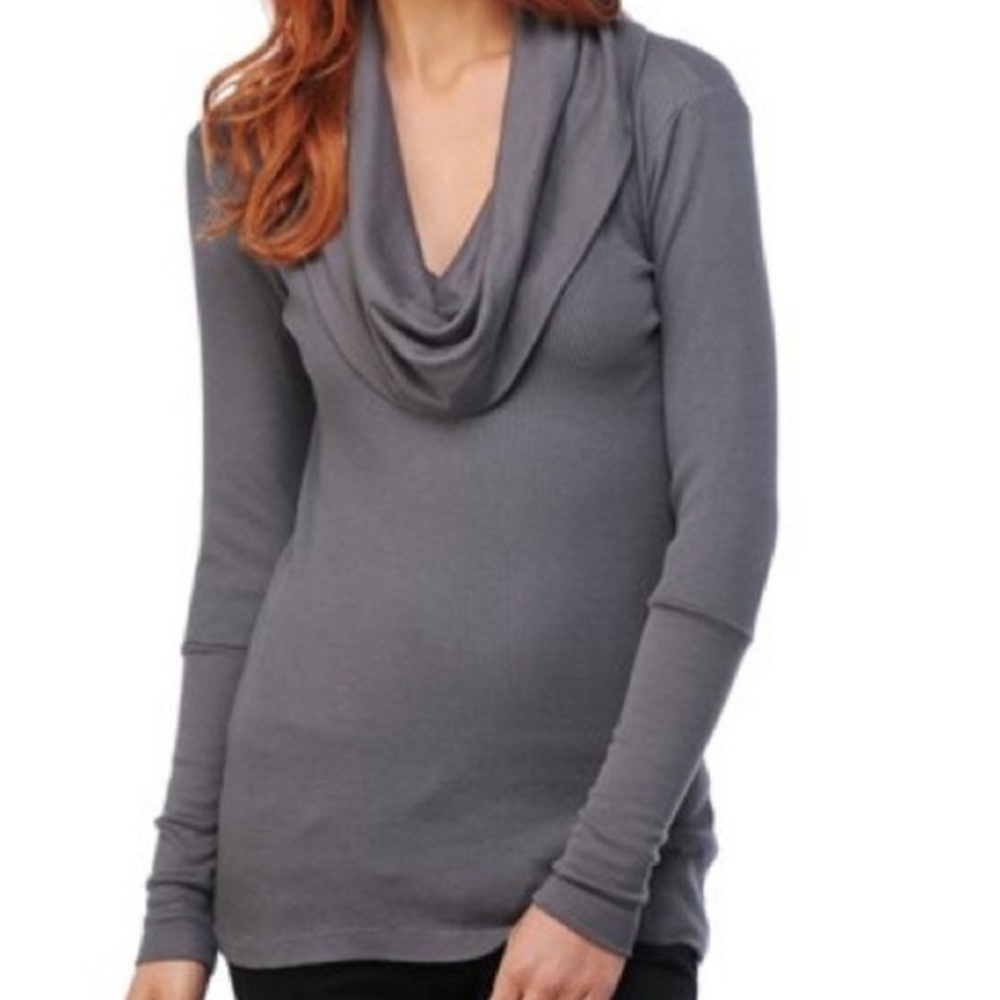 Splendid Waffle Knit Cowl Neck Thermal